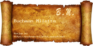 Buchman Miletta névjegykártya